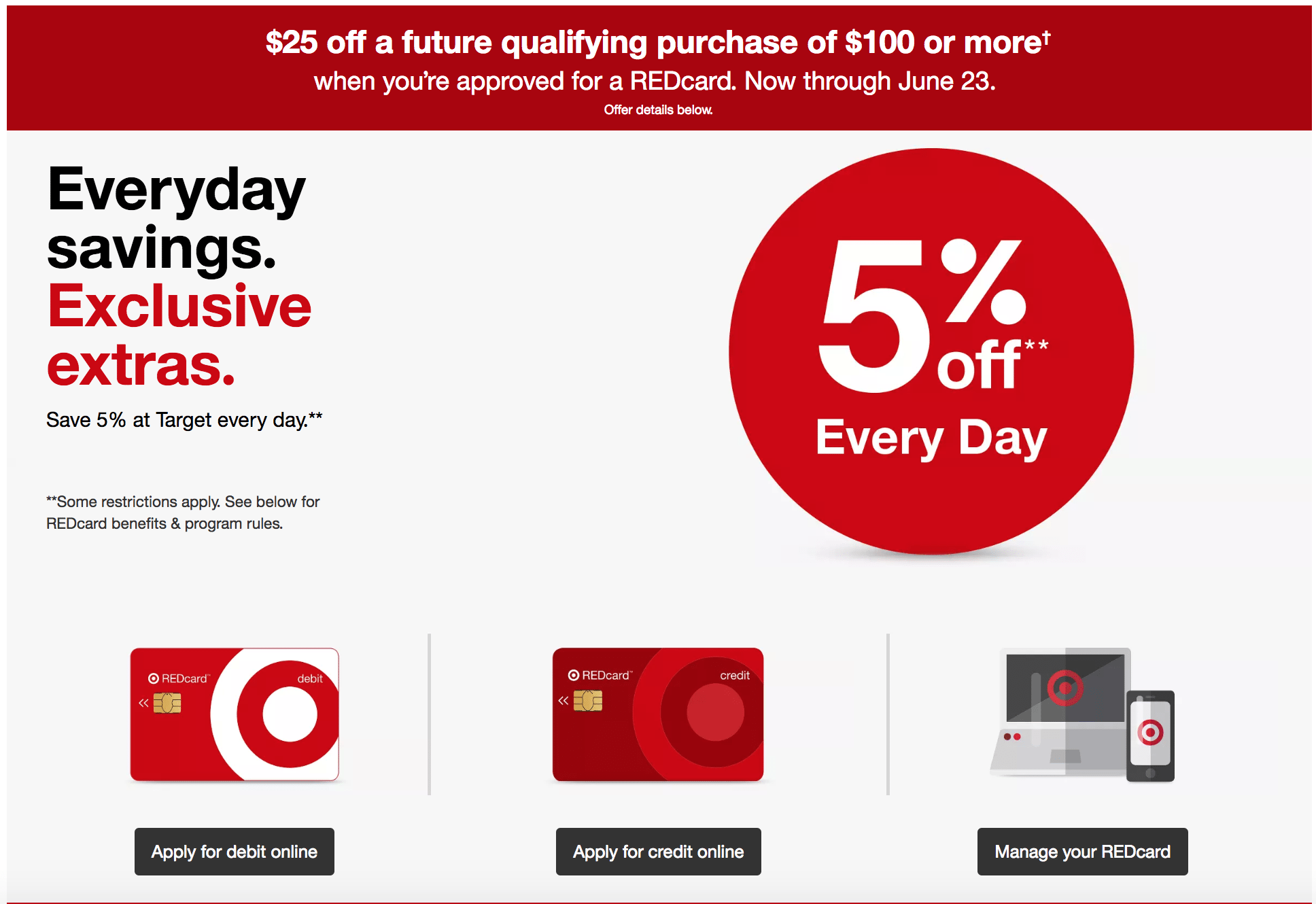 Offer is Back Apply for a new Target REDcard Debit/Credit Card and Get $25 off $100 Shopping ...