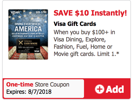 Get A Digital For 10 Off 100 Visa Dining Explore Fashion Fuel Home Or Gift Card
