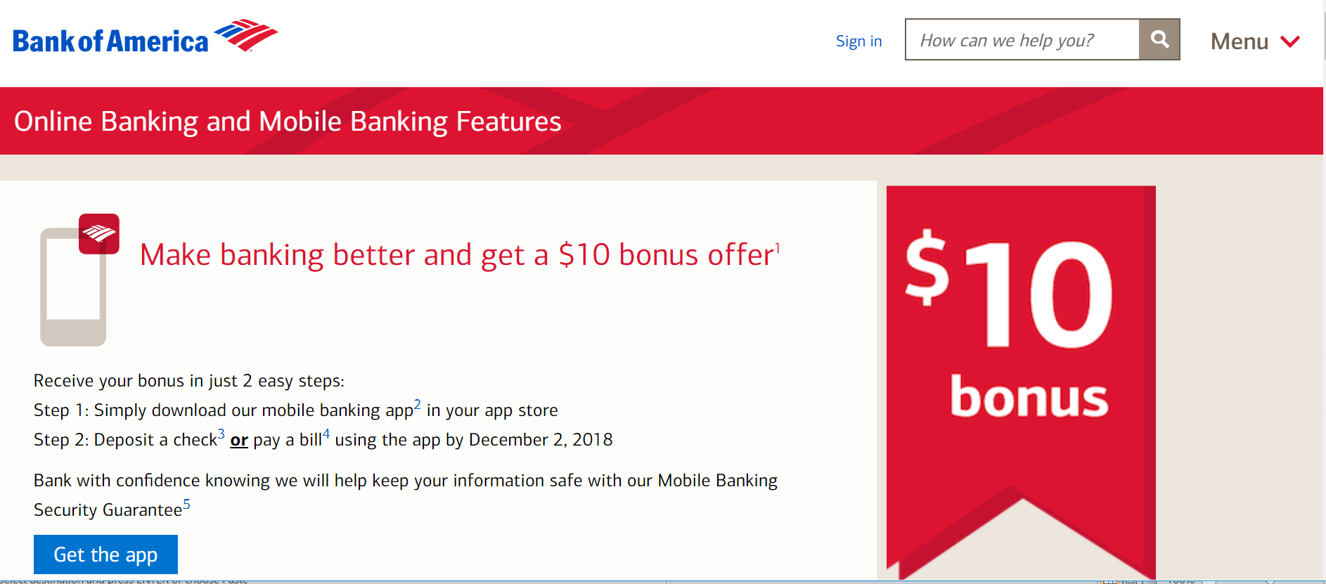 [Expired] [Targeted] Bank of America 10 Bonus When You Pay A Bill Or Deposit A Check/Pay