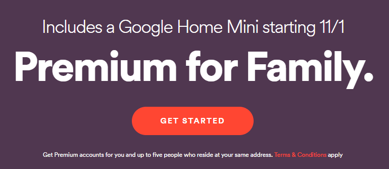 spotify family google home mini existing