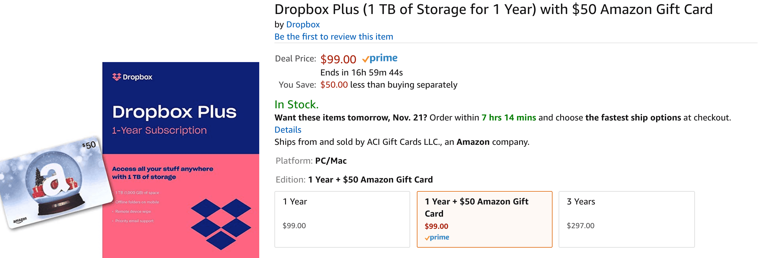 dropbox plus amazon