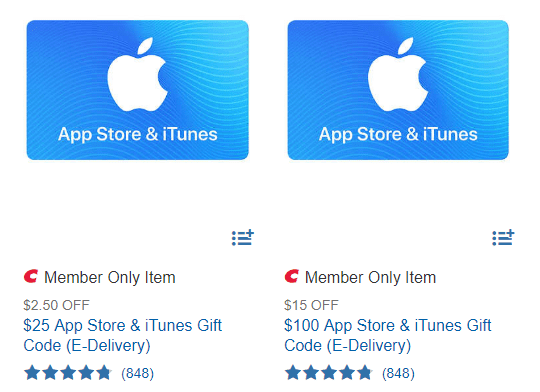 Costco discounts App Store and iTunes gift cards