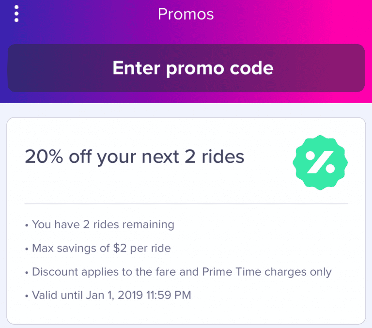 [DEAD] Lyft 20 off your next two Lyft rides With Promo Code JOY18 (2