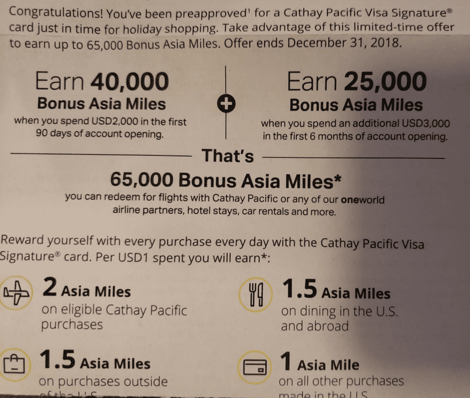 Expired Targeted Cathay Pacific Synchrony Credit Card 65 000 Mile Bonus Doctor Of Credit