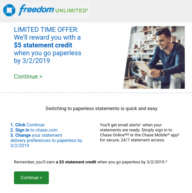 [Targeted] Chase Enroll In Paperless Statements, Get 510 Bonus (500