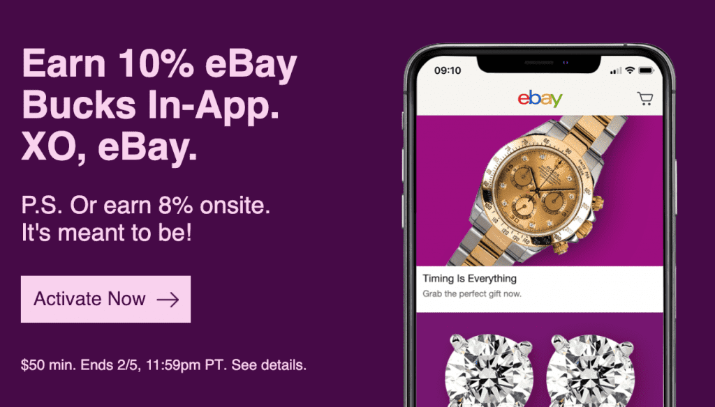[Expired] [Targeted] eBay Get 10 eBay Bucks inapp or 8 online