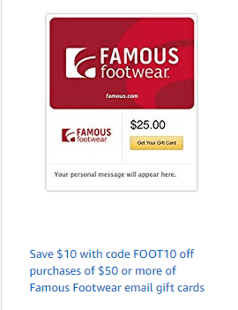 Famous footwear hotsell certificate promo code