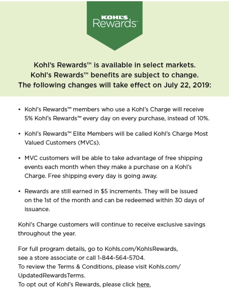 Expired] Kohl's Rewards - Negative Changes Coming 7/22 - Doctor Of Credit