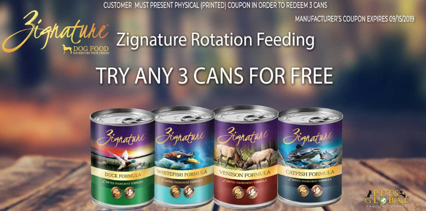 Expired Zignature 3 Free Cans Of Premium Dog Food Doctor Of Credit
