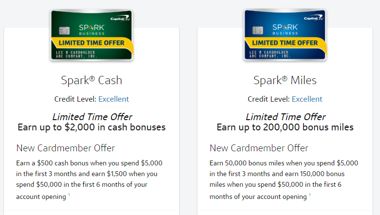 Capital one spark card deals