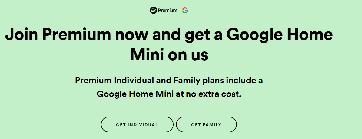 google home mini for spotify family