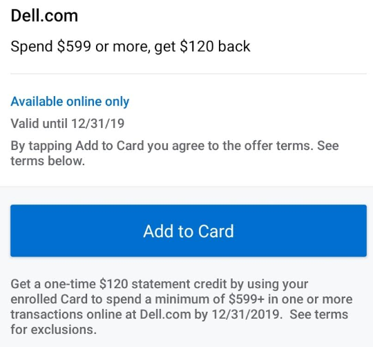 Descubrir 94+ imagen amex dell offer $120