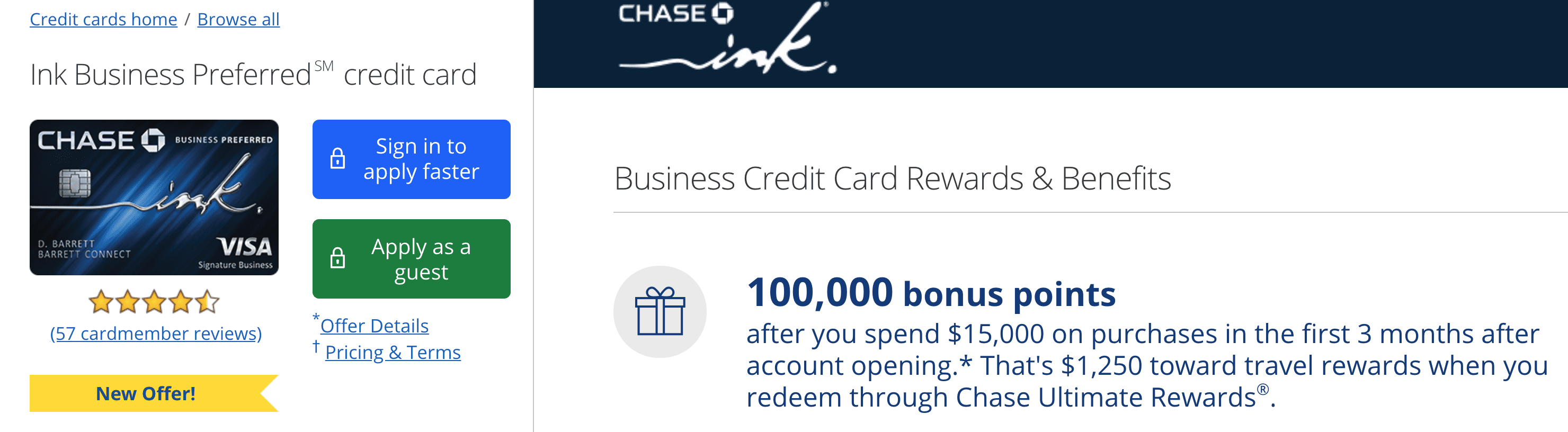 Chase ink preferred 100 000 points offer with 15 000 spend public