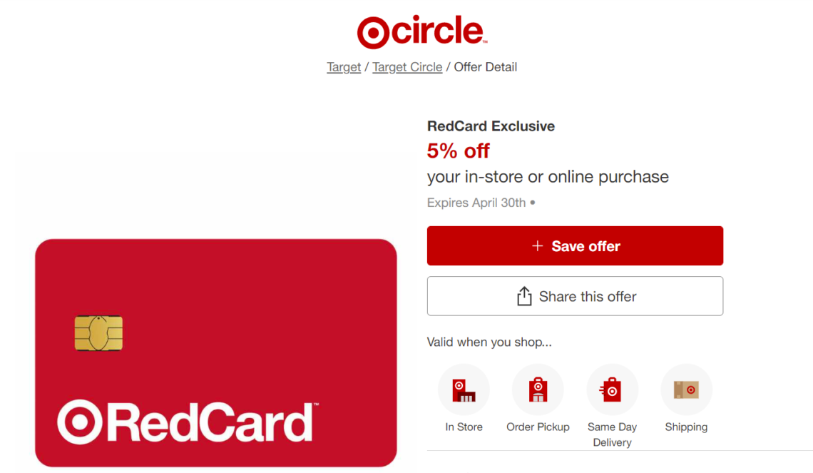 [Expired] Target 5 Off Coupon (Stacks With Redcard For Another 5) Doctor Of Credit