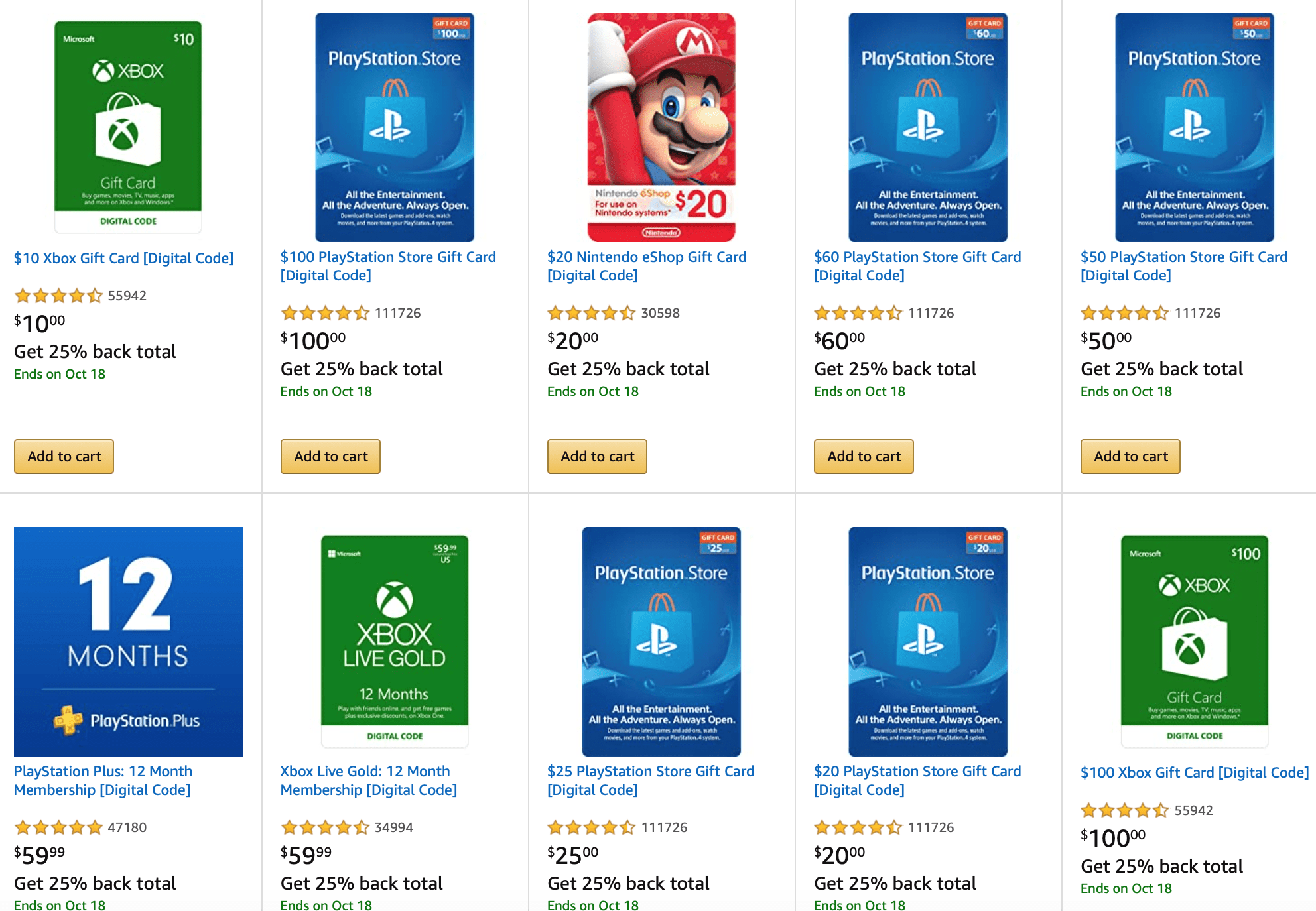 EXPIRED)  Prime Cardholders: Get 15% Back On PlayStation Store, Xbox  & Roblox Gift Cards - Gift Cards Galore