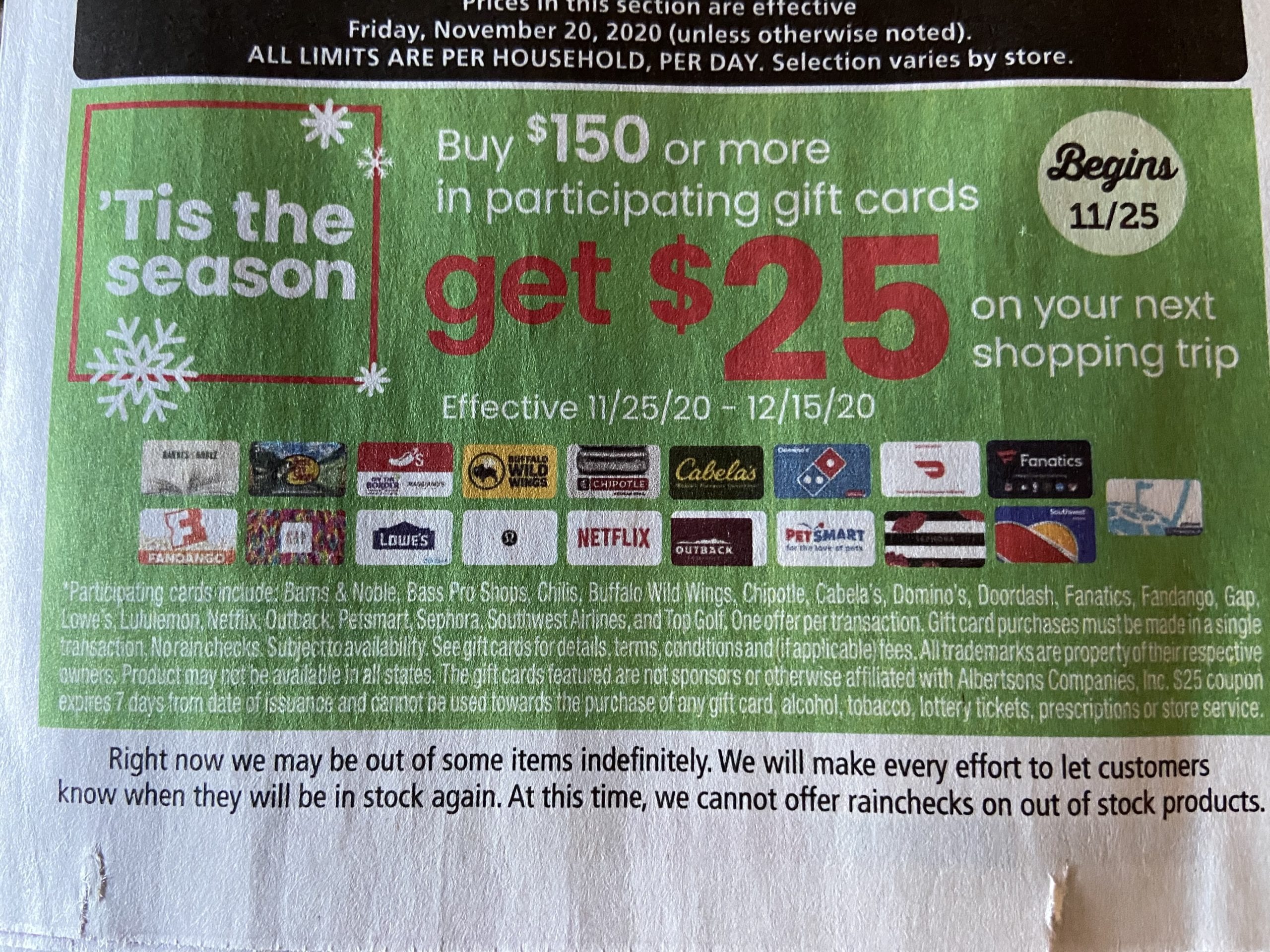 $150 in  Gift Cards for $135 + Cashback & Rewards