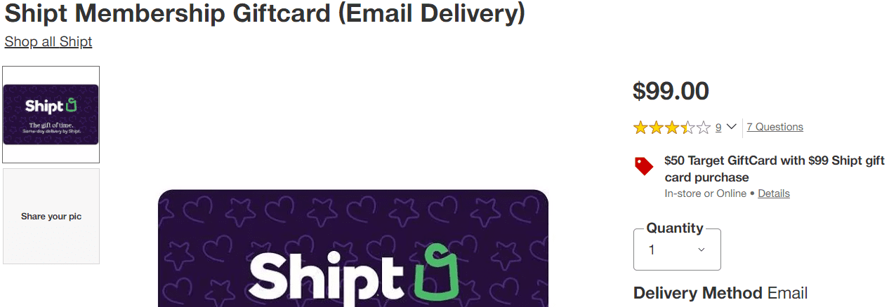 Shipt: 12 Month Membership + $50 Target Giftcard For $99 - Doctor Of Credit