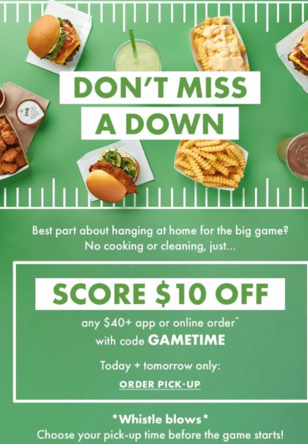 [Expired] Shake Shack 10 Off 40+ With Promo Code GAMETIME Doctor