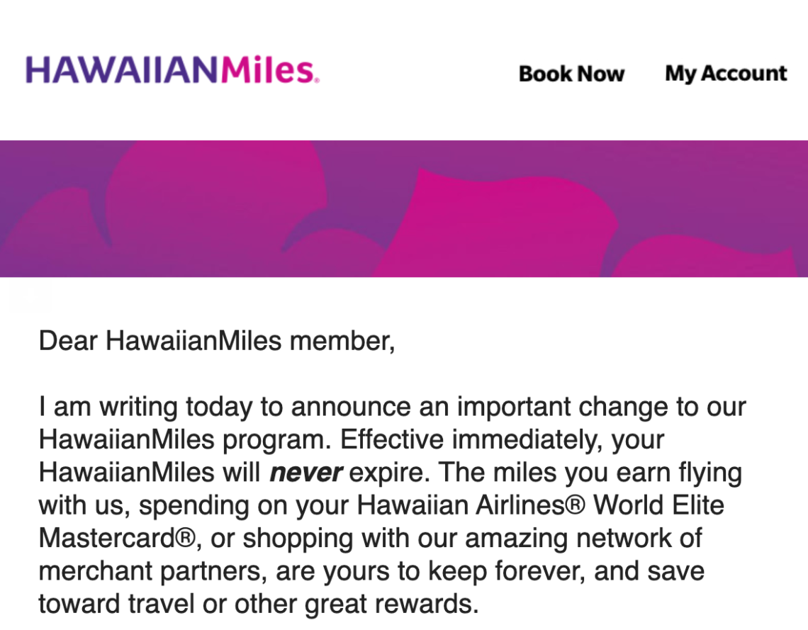 Hawaiian Miles No Longer Expire Doctor Of Credit
