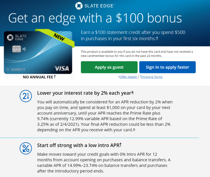 Chase Launches 'Chase Slate Edge' Card Doctor Of Credit