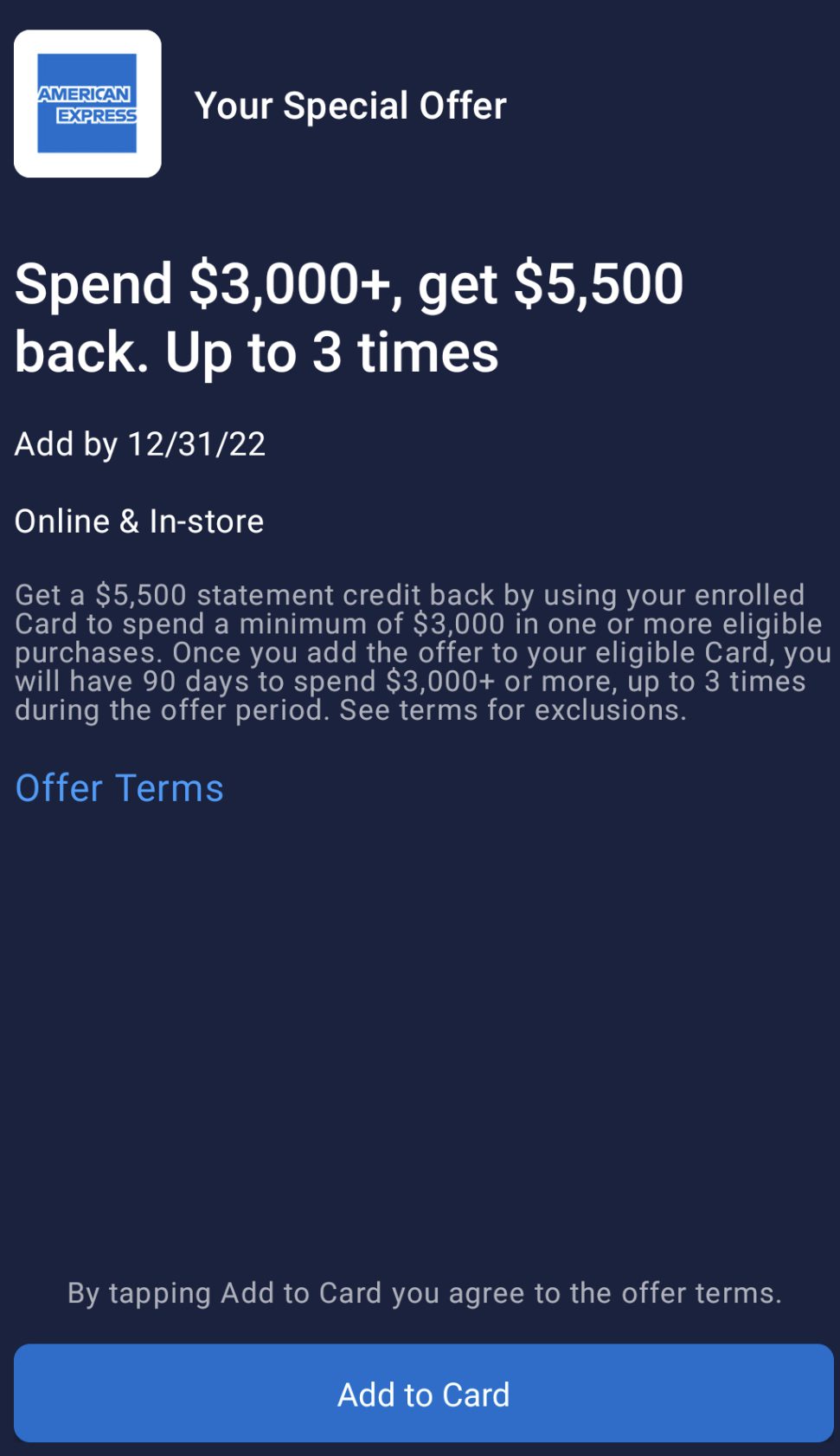 Update- Showing Again] AmEx Offers: Spend $3,000, Get $5,500 (Typo Offer) -  Doctor Of Credit