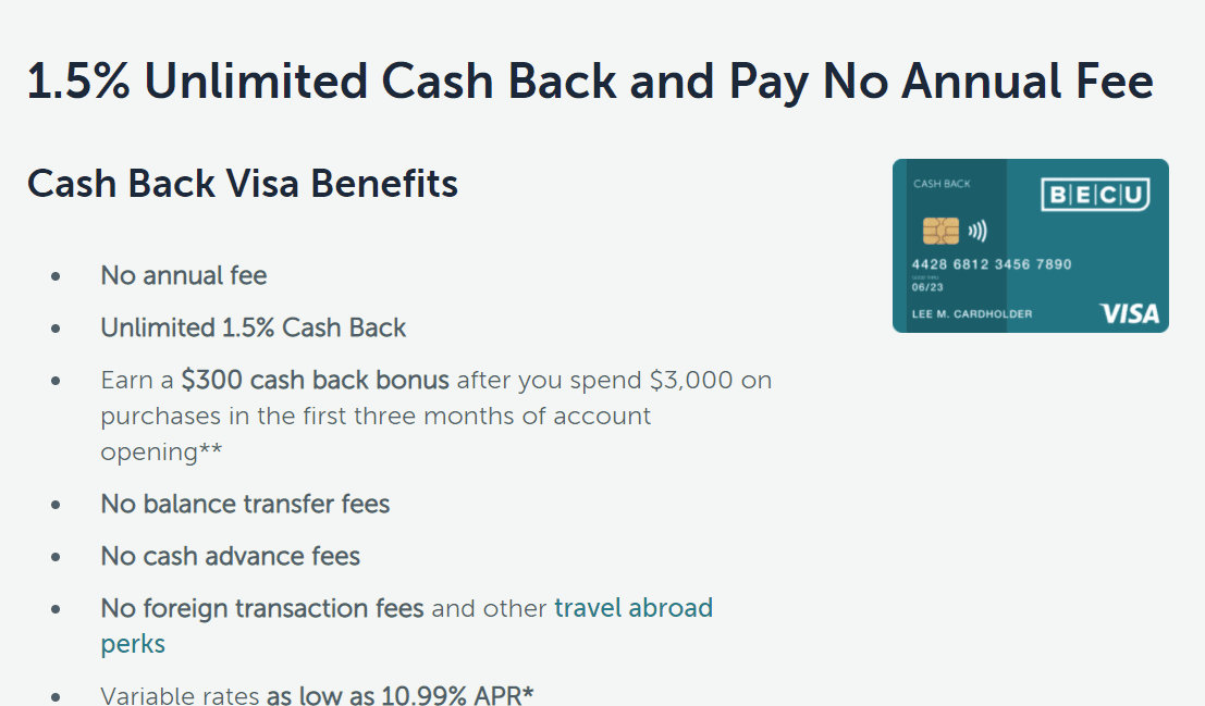 BECU Cash Back Visa 300 Bonus Doctor Of Credit
