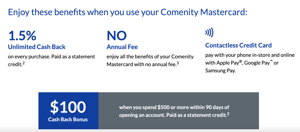 Comenity Mastercard 100 Signup Bonus & 1.5 Cashback On Purchases