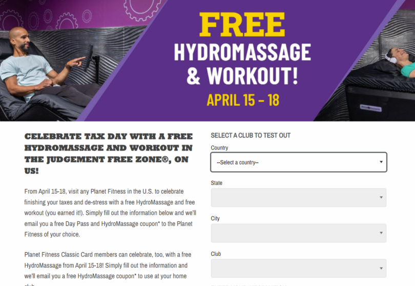[Expired] Fitness Free Hydromassage (4/15 4/18) Doctor Of
