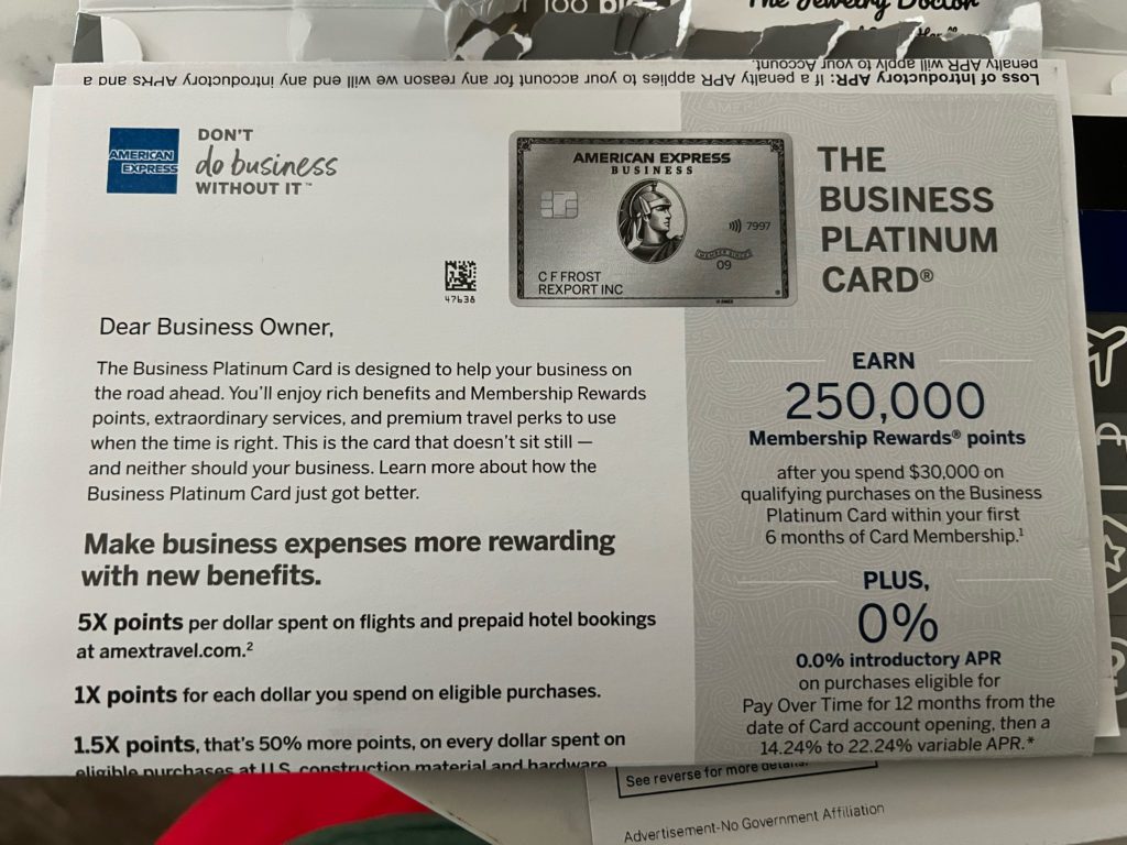 [YMMV] American Express Business Platinum 250,000 Point Offer Doctor