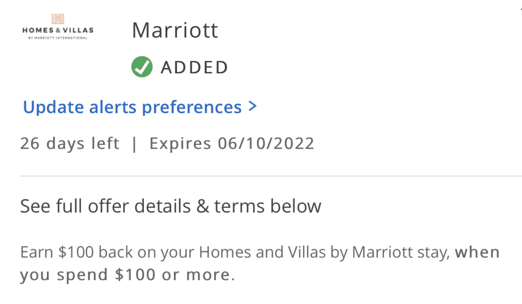 [Expired] Chase Offers Homes & Villas By Marriott Spend 100 & Get 70