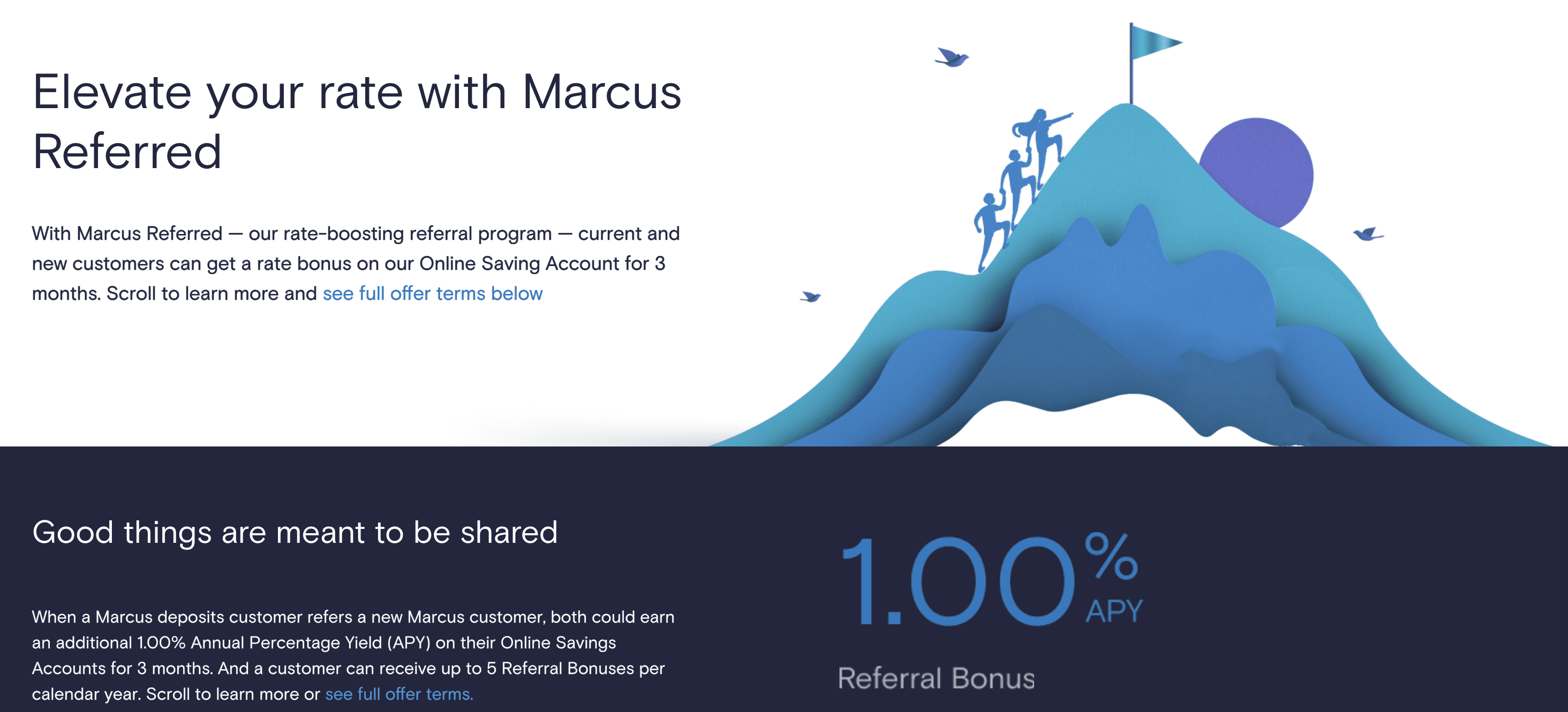 Marcus Bank 1.00 APY Rate Bump For Referral Signups (Both New Member