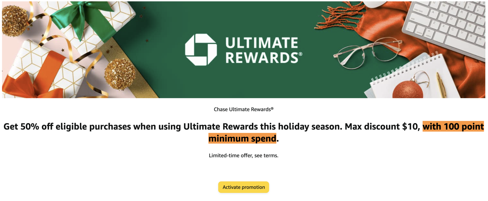 Amazon Use One Chase Ultimate Rewards Point & Get 50 Off (Up To 60