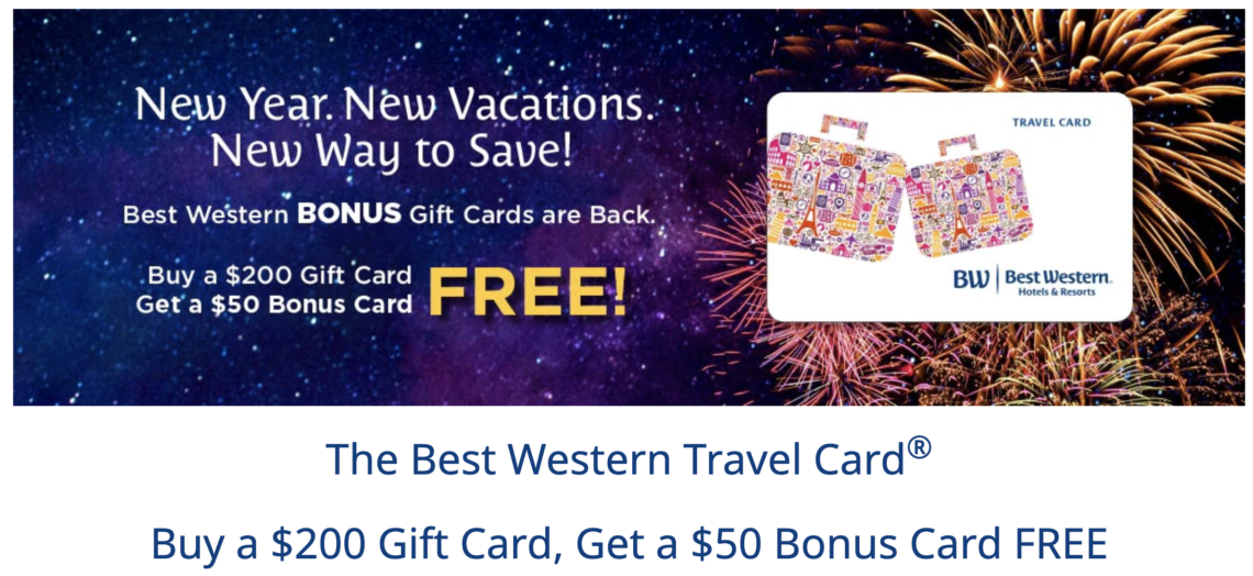 [Expired] Best Western Buy 200 Giftcard, Get 50 Bonus Card (Bonus