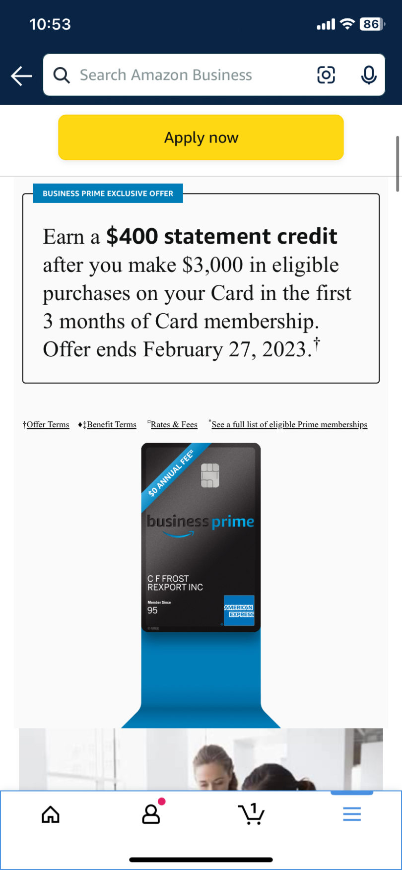 [YMMV] American Express Amazon Business Card 400 Statement Credit