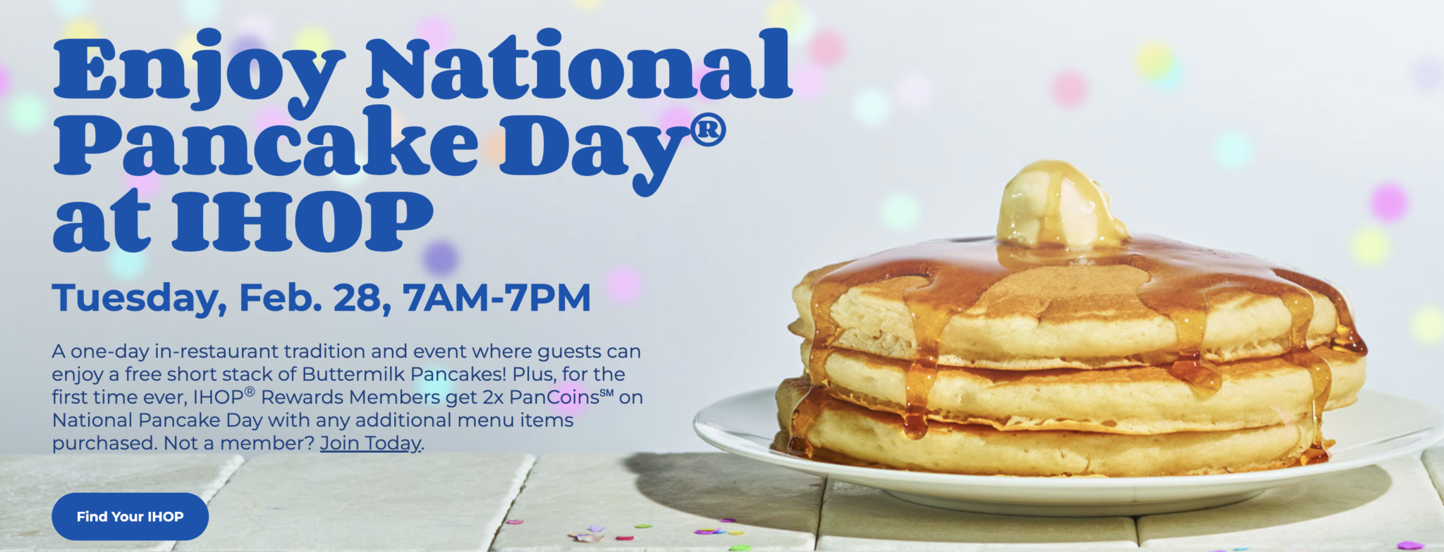 [Expired] IHOP Free Short Stack Of Buttermilk Pancakes (2/13 Only