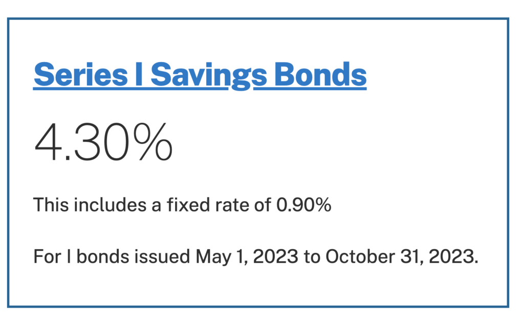 New I Bonds Rate Announced At 4.30 For MayOct 2023 (3.40 Variable Rate, .90 Fixed Rate