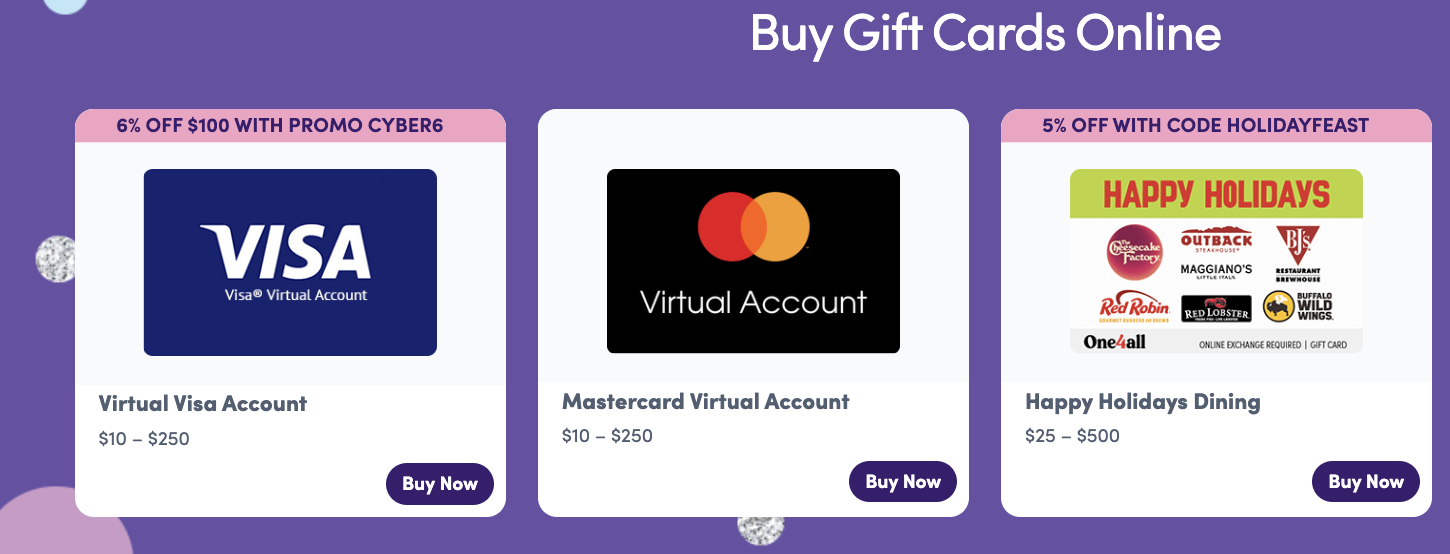 Visa e-Gift Card - $100 + $6 Fee