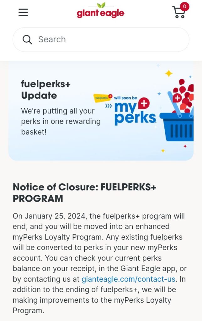 Giant Eagle Fuel Perks Devaluation (Starting January 2024) Doctor Of