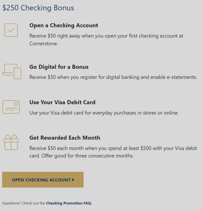 [Expired] [TN, KY] Cornerstone Financial Credit Union 250 Checking