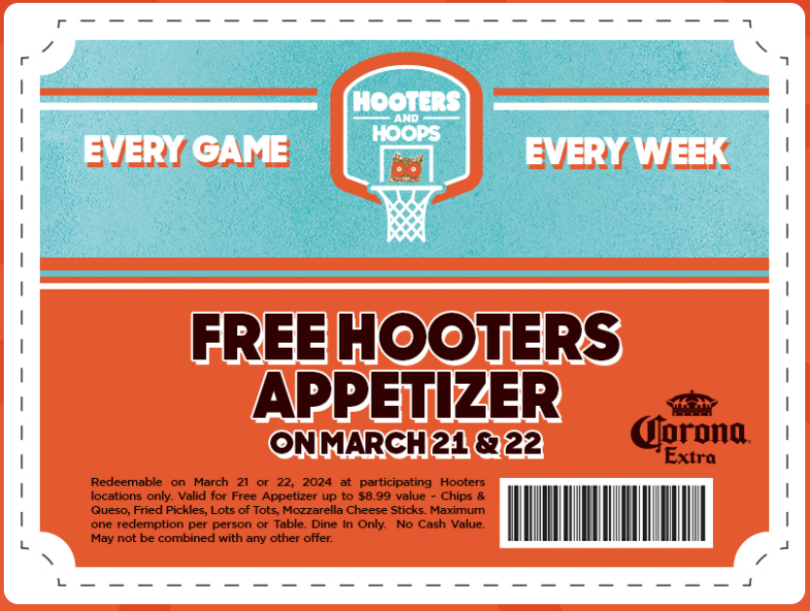[Expired] Hooters: Free Appetizer (3/21 - 3/22), No Purchase Necessary ...