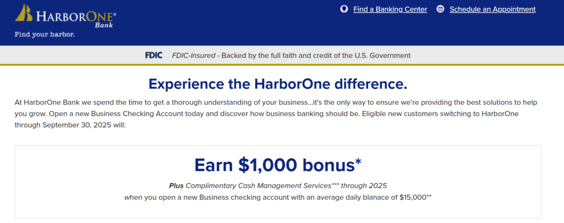 [Expired] [MA, NH, and RI] HarborOne Bank $1,000 Business Checking ...