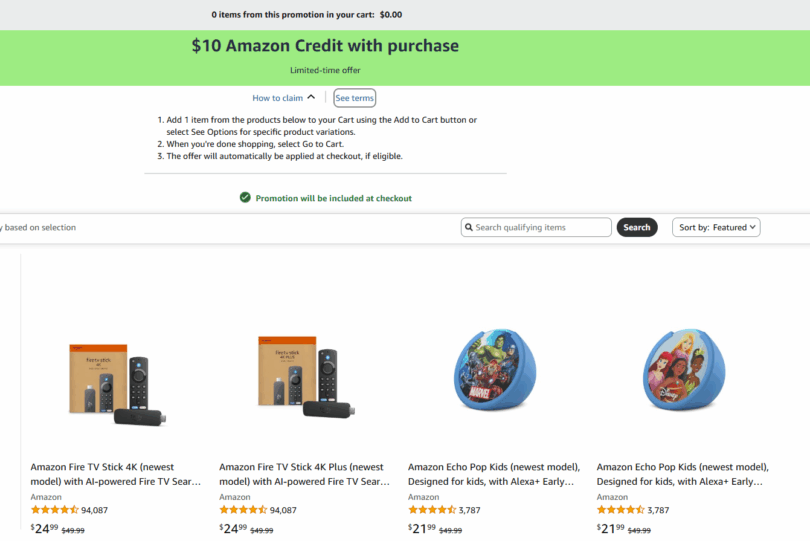 [Expired] Amazon: $10 Credit When You Purchase Amazon Devices (From $21.99)