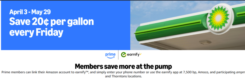Amazon Prime: Link Earnify Account & Get $0.20 Off Per Gallon On ...