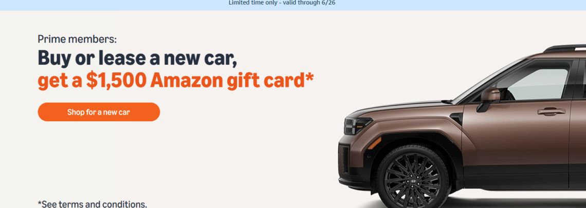 [Expired] Amazon Autos: Buy/Lease A New Car & Get $1,500 Amazon Giftcard