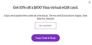 Giftcards.com: 10% Off Virtual Visa Giftcards With Code VISATREAT (Stack With Portal)